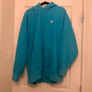 Super big turquoise champion hoodie